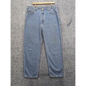 Vintage Levis 550 Relaxed Fit Jeans Mens 40X30 Light Wash Dad 90s Y2K Denim Blue